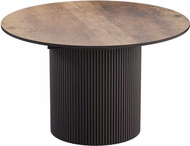 Mesa de comedor extensible Vicco Calero en roble rústico y negro, An/P: 120-200 x 60 cm