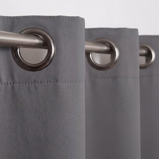 Cortina Moondream DecibelControl 3en1 antirruido, térmica y opaca de terciopelo con ollaos, gris, An: 130 cm, Al: 250 cm