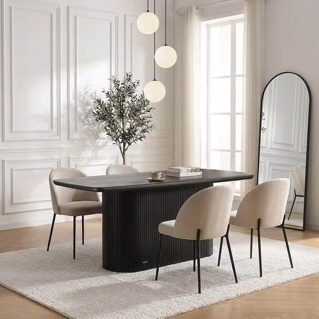 Mesa de comedor Home Deluxe RABOS de roble aceitado y color negro, An/P: 160 x 90 cm