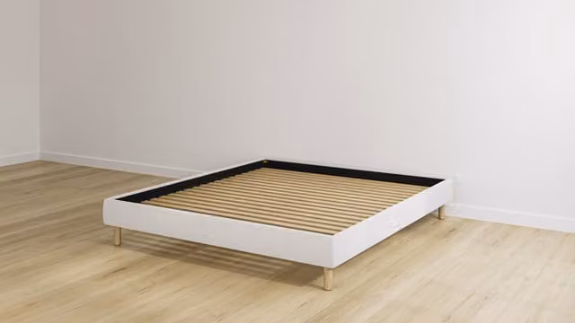 Cama Híbrida Emma Original en Blanco y Beige para Adultos, An/P: 160 x 200 cm