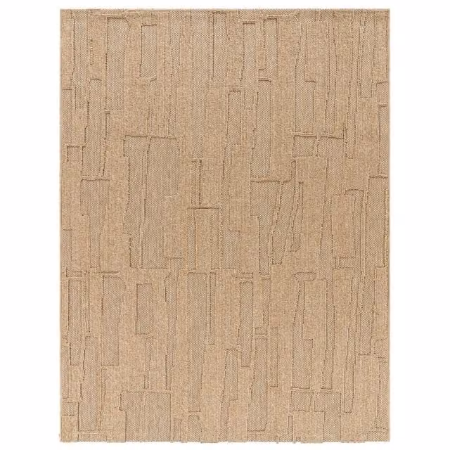 Alfombra Bali para interior y exterior, diseño geométrico minimalista, color beige, An/P: 200 x 280 cm