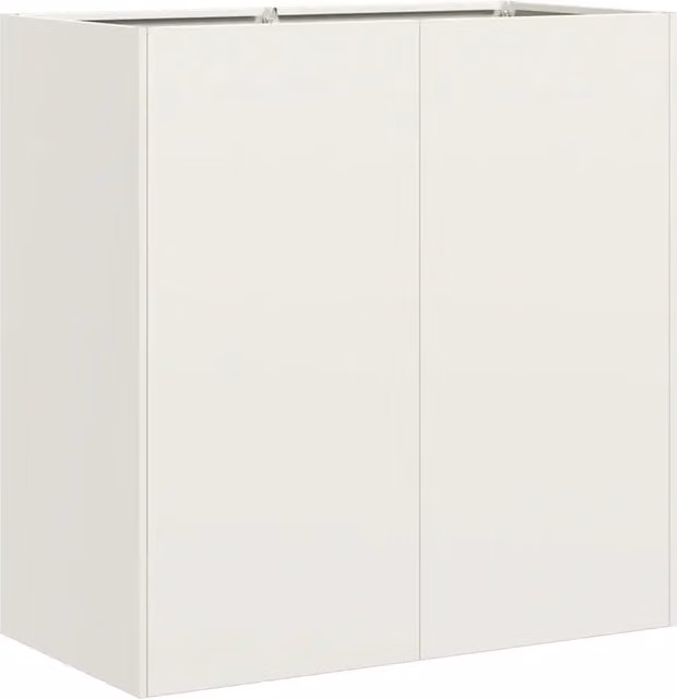 Jardinera de exterior moderna Helloshop26 de acero en color blanco, An/P/Al: 80 x 40 x 80 cm