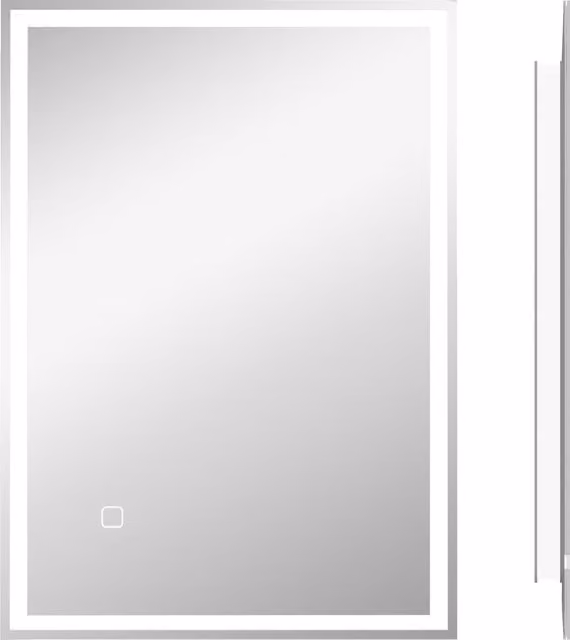Espejo de pared LED HOMCOM con interruptor táctil en color blanco