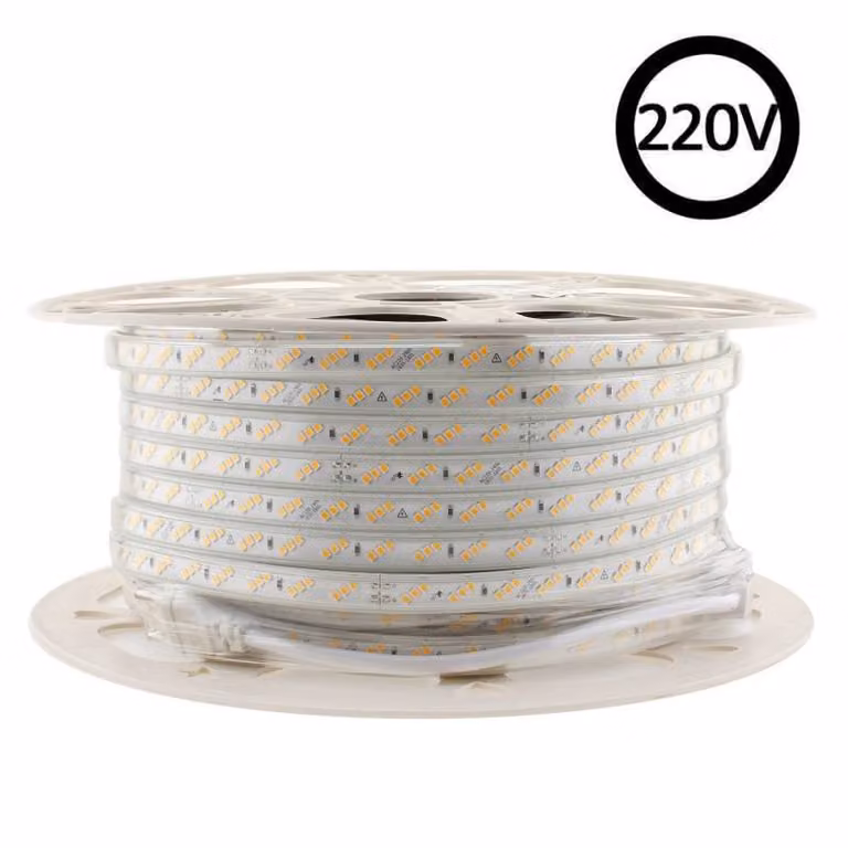 Tira LED LEDBOX SMD con 180 LED/m y 10W/m, Blanco Cálido, Regulable por Triac, IP65, Carrete de 50 Metros