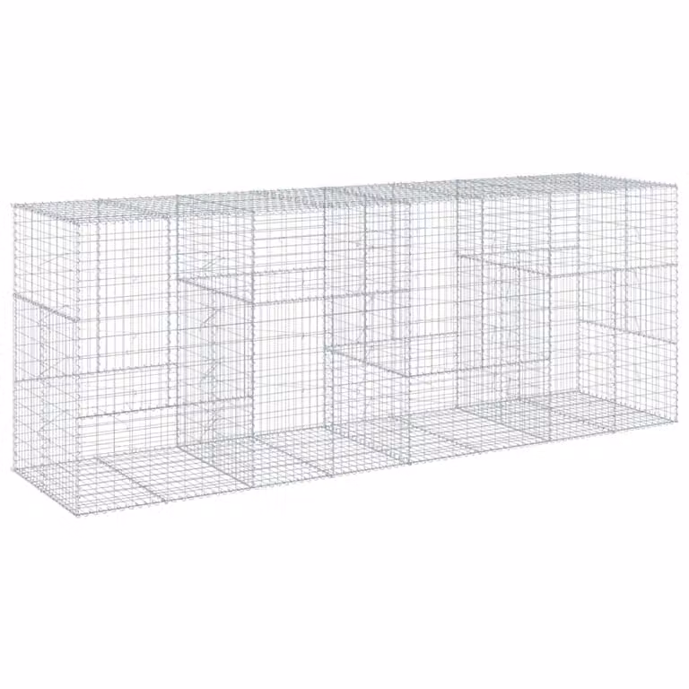 Cesta de gaviones con cubierta de hierro galvanizado vidaXL en color gris, An/P/Al: 400 x 100 x 150 cm