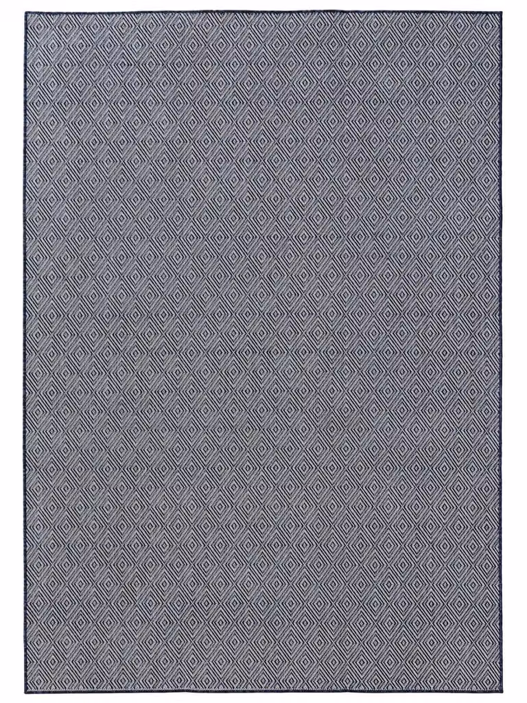Alfombra Benuta para exterior e interior de diseño geométrico moderno en color azul, An/P: 240 x 350 cm