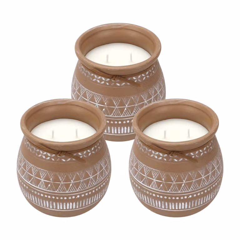 Vela aromática de cera WellHome con aroma amaderado, color marrón, diseño moderno de pilar cuadrado para mesa, An/P/Al: 13 x 13 x 13 cm