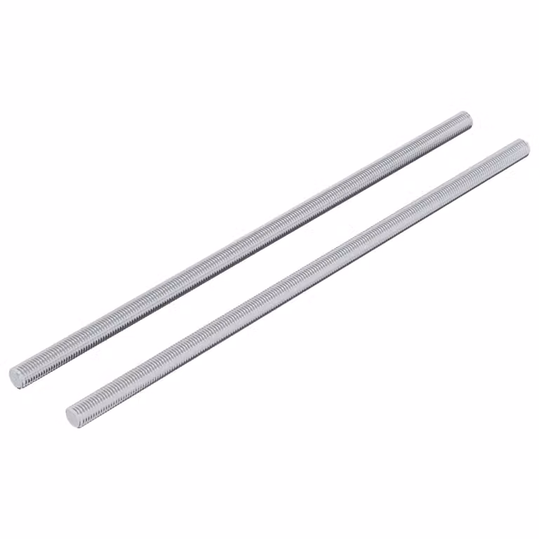 Pack de 2 varillas roscadas de acero galvanizado vidaXL en color plateado de 6 x 170 mm