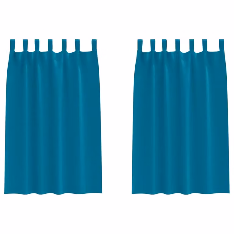 Set de 2 cortinas opacas con anillas vidaXL en color turquesa, An/Al: 140 x 175 cm