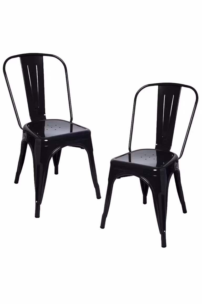 Pack de 2 sillas Torix de Regalos Miguel en color negro y acero reforzado para comedor o cocina