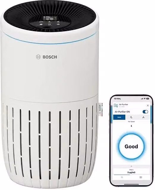 Purificador de aire Bosch Air 4000i Blanco con filtro HEPA y carbón activado para estancias de 62,5 m²