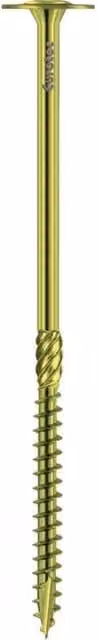 Eurotec Tornillo Paneltwistec Cabeza de Botón de Acero Galvanizado Amarillo Torx para Madera, 8,0 x 380 mm (Pack de 50 unidades)