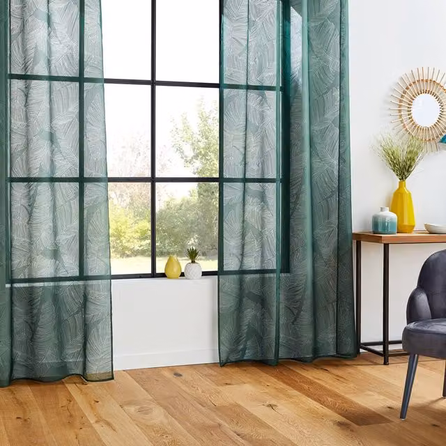 Tenda Devo Atmosphera color verde cedro y transparente, An/P: 140 x 240 cm
