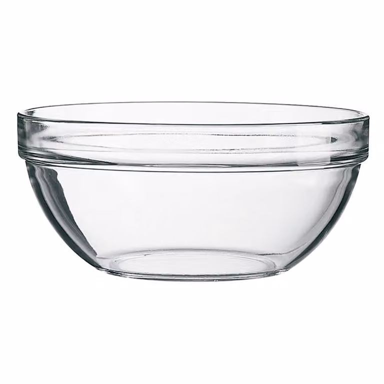 Juego de 6 boles redondos de vidrio transparente Arcoroc apilables de 9 cm