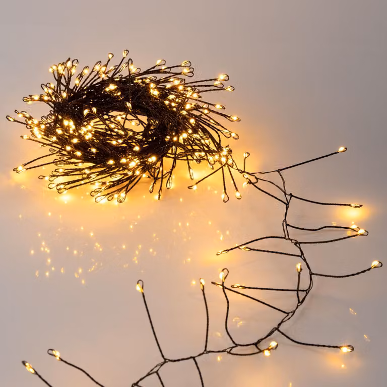 Guirnalda de fuegos artificiales Spetebo con 360 LEDs de luz blanca cálida, temporizador y protección IP44 para Navidad