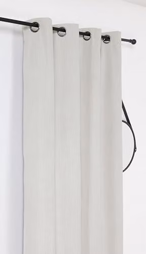 Cortina térmica y aislante Linder Alberta con ollaos, color beige y blanco, An/Al: 140 x 260 cm