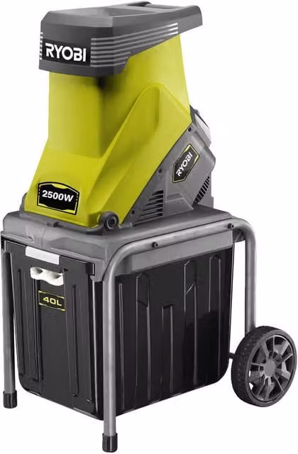 Biotrituradora eléctrica Ryobi RSH2545B de 2500 W en color verde con diámetro de corte de 45 mm