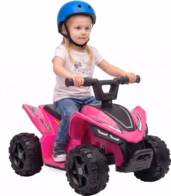 Quad Eléctrico AIYAPLAY para Niños 6V en color Fucsia, con Marcha Adelante y Capacidad de 25 kg para Uso en Interior y Exterior