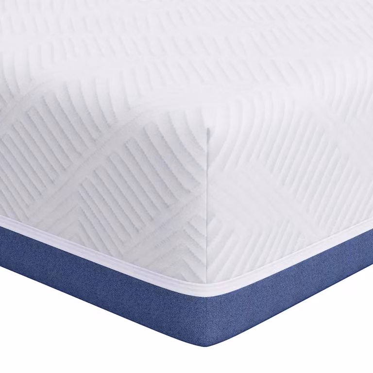 Colchón vidaXL de gel con tela Jacquard en azul y blanco, An/P: 160 x 200 cm