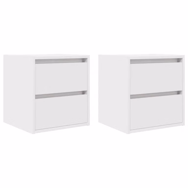 Set de 2 mesillas de noche de pared vidaXL en color blanco con acabado mate y diseño minimalista An/P/Al: 38 x 34 x 40 cm