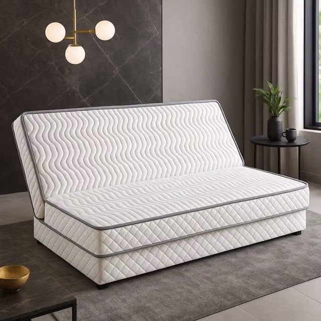 Colchón Firme Nuits d'Or para Clic Clac con Protector, Blanco, An/P: 130 x 190 cm, Al: 15 cm