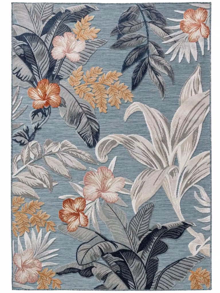 Alfombra multicolor Benuta de diseño floral y moderno para interior y exterior, An/P: 200 x 300 cm