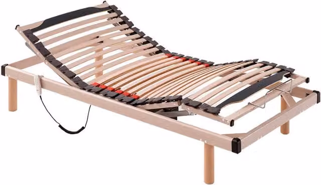 Cama Eléctrica de Madera Aznar Kronos con Láminas de Haya y Cajones en Color Beige An/P: 135 x 190 cm