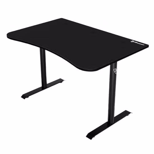 Escritorio gaming Arozzi Arena Fratello ajustable en altura, color negro con bandeja para cables