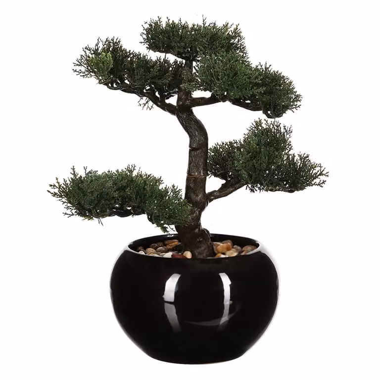 Bonsai artificial WellHome verde en maceta de cerámica An/P/Al: 35 x 32 x 34 cm