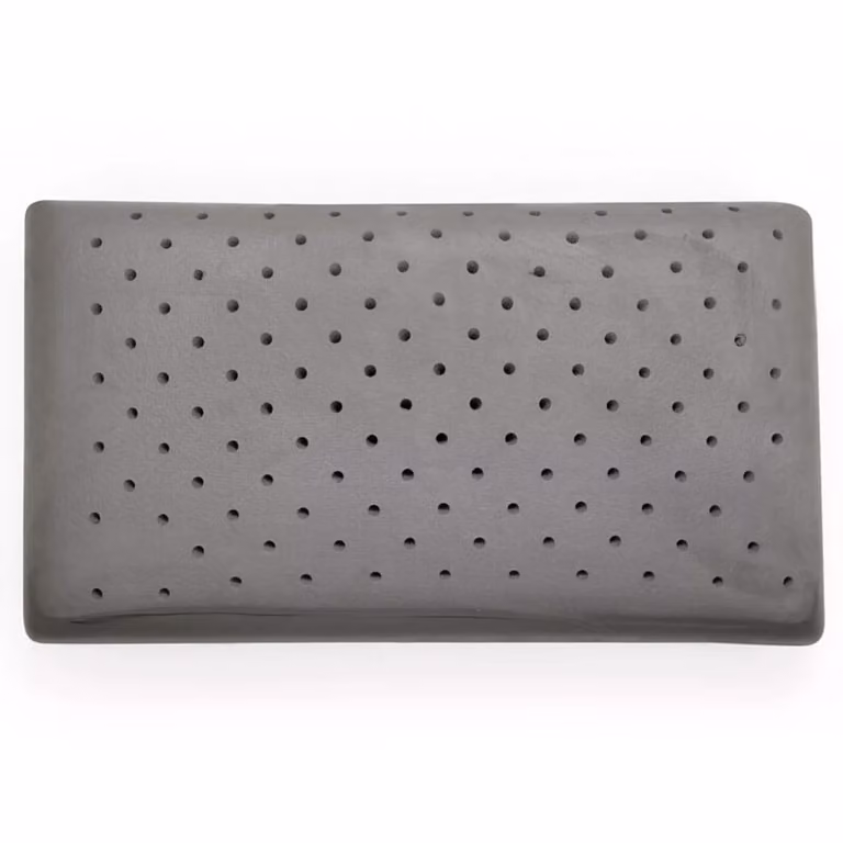 Almohada de viscoelástica con carbono Colchones Aznar, transpirable y de firmeza media, color blanco, An/P/Al: 135 x 36 x 13 cm