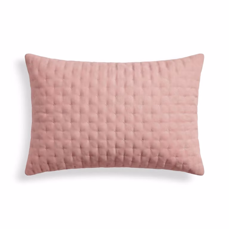 Funda de almohada reversible acolchada en color rosa y terracota de poliéster, An/P: 50 x 80 cm