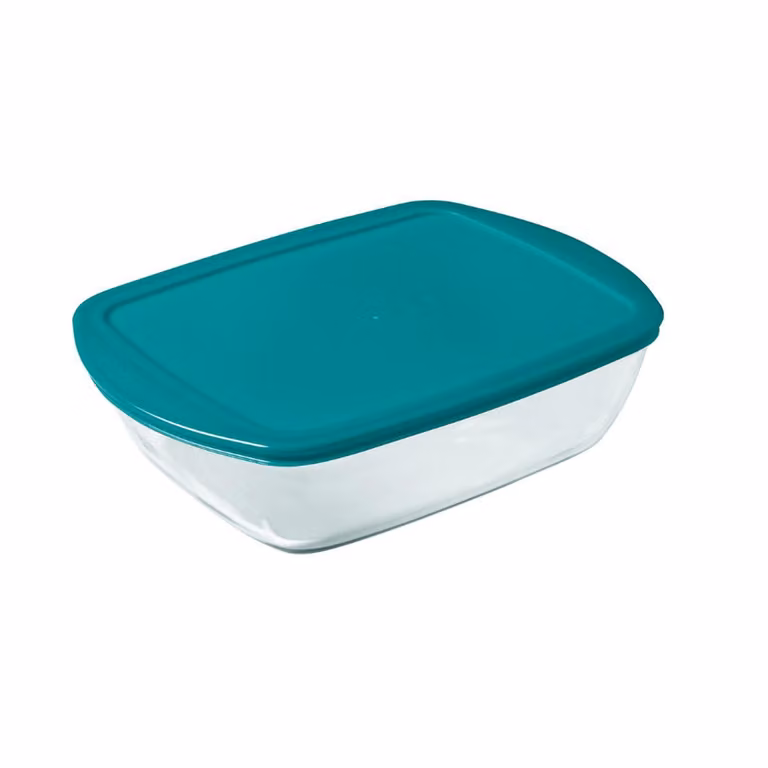 Recipiente rectangular de vidrio Pyrex Cook&Store para lasaña con tapa verde, An/P/Al: 28 x 20 x 8 cm