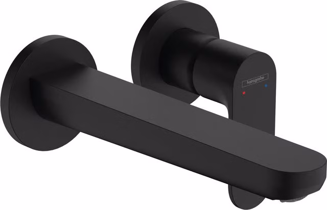 Mezclador monomando empotrado para lavabo Hansgrohe Rebris S en negro mate con caño de 20 cm