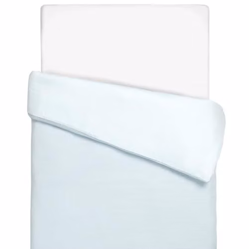 Funda nórdica reversible Sevira Kids para bebé en gasa de algodón azul con diseño de animales y textura de nido de abeja