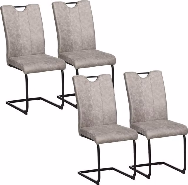 Conjunto de 4 sillas de comedor HOMCOM en microfibra marrón con patas de acero y reposabrazos, An/P/Al: 43 x 58,5 x 96,5 cm