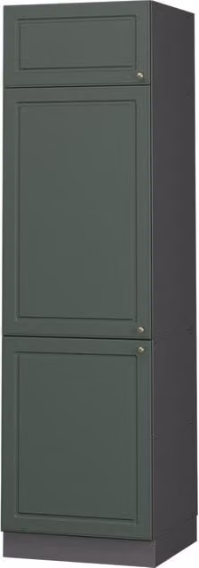 Armario para frigorífico empotrado Vicco Fame-Line estilo casa de campo en verde, dorado y antracita con puertas batientes y cierre suave, An/P/Al: 60 x 58,1 x 206,8 cm