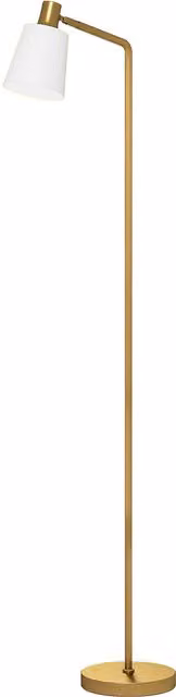 Lámpara de pie LED regulable HOMCOM con pantalla giratoria y bombilla E27, diseño moderno en blanco y dorado, Altura: 148 cm