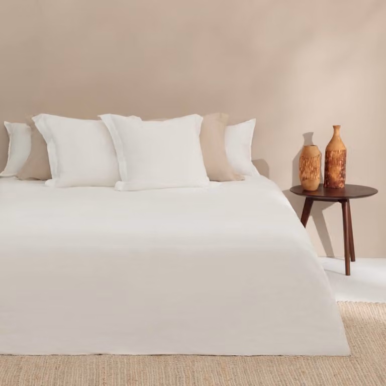 Funda nórdica de lino Textura Interiors color blanco para cama de 160 cm