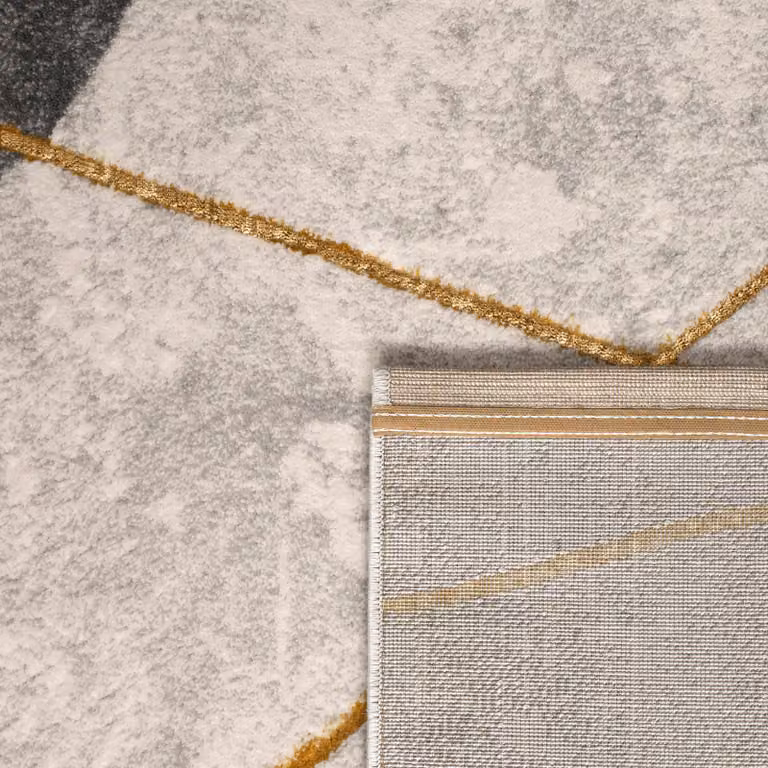 Alfombra Tiana de diseño geométrico escandinavo en gris y beige, An/P: 120 x 160 cm