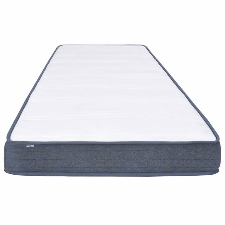 Colchón de cama box spring vidaXL de firmeza media H3 con muelles ensacados en color blanco y gris, An/P/Al: 160 x 200 x 20 cm