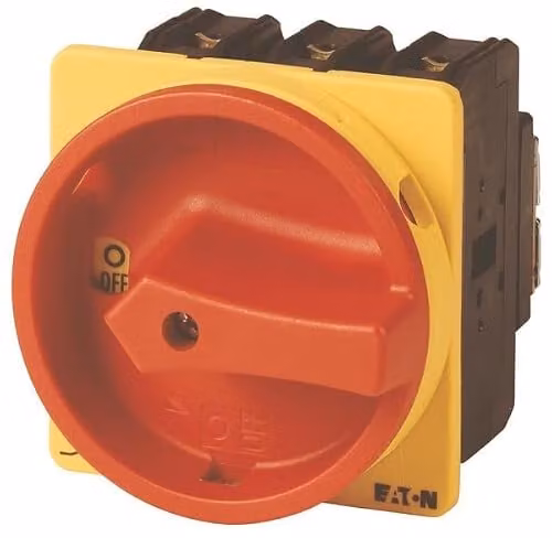Interruptor General Eaton P3-100/EA/SVB/HI11 de 3 Polos con Función de Parada de Emergencia, Montaje Empotrado e IP65, An/P/Al: 9 x 9 x 13 cm