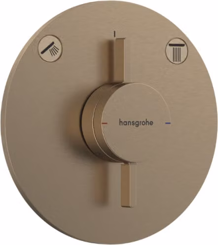 Ducha empotrada mecánica Hansgrohe Duoturn S de dos mandos en bronce cepillado