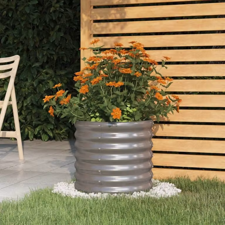 Maison Exclusive - Maceta de acero galvanizado para jardín, color gris, An/P/Al: 40 x 40 x 36 cm