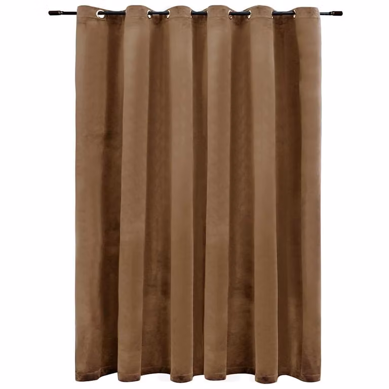 Cortina opaca de terciopelo beige con anillas de metal vidaXL An/Al: 290 x 245 cm