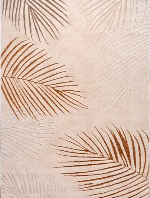 Alfombra Tiana beige de estilo boho y diseño floral, An/P: 120 x 160 cm