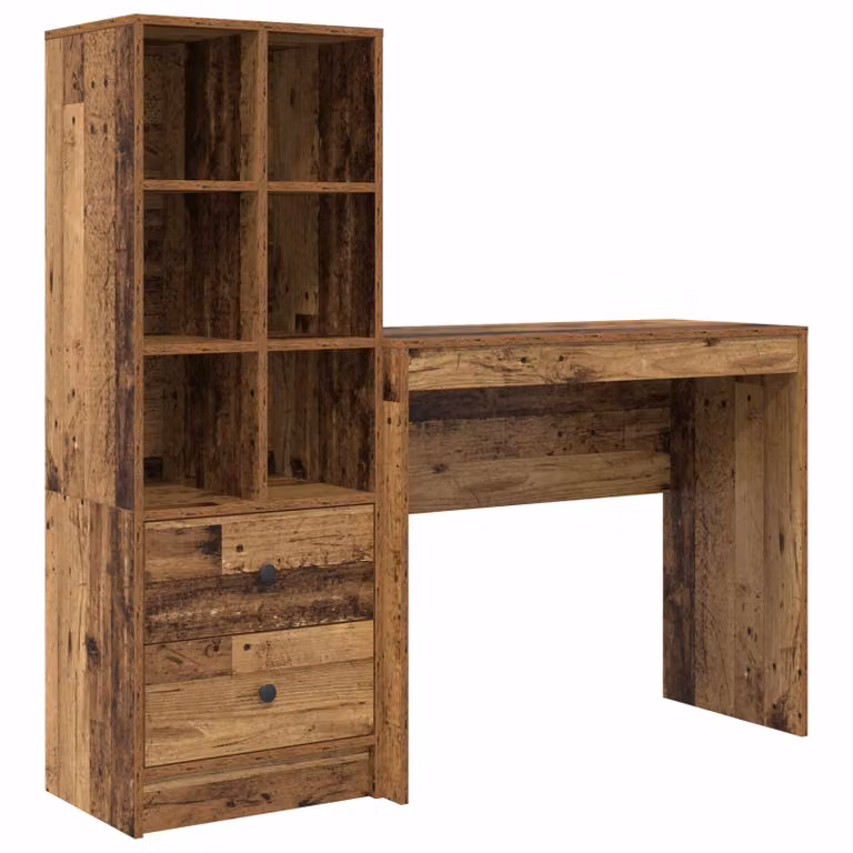 Set de 2 escritorios modernos vidaXL de madera en color marrón para oficina en casa An/P/Al: 135,5 x 40 x 127 cm