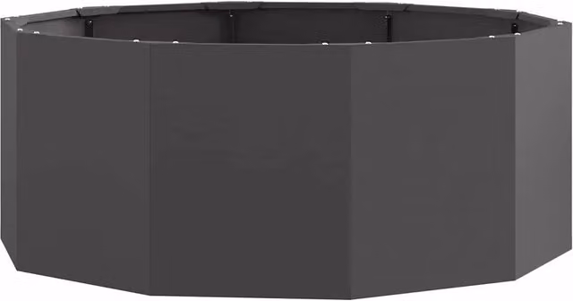 Jardinera redonda moderna Helloshop26 de acero negro para exteriores, An/P/Al: 90 x 90 x 35 cm