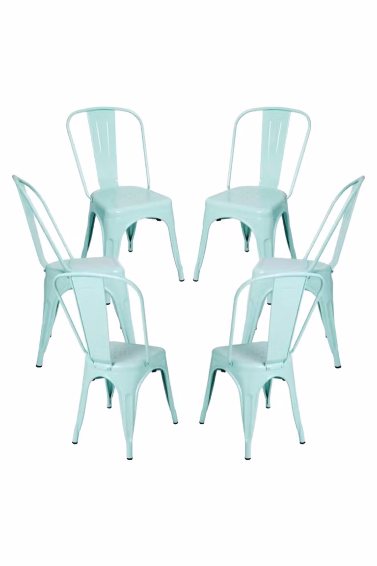 Pack de 6 sillas Torix de metal apilables en color verde para comedor y cocina de REGALOS MIGUEL