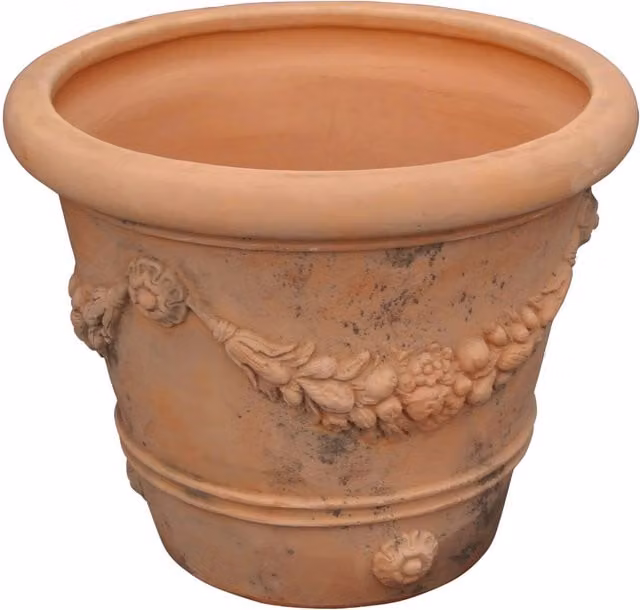 Maceta de terracota BISCOTTINI color marrón para exterior y jardín An/P/Al: 80 x 60 cm