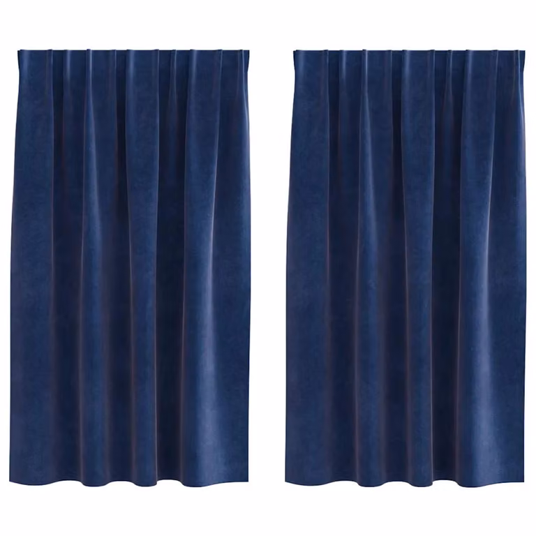 Set de 2 cortinas blackout de terciopelo vidaXL en azul, An/Al: 140 x 140 cm